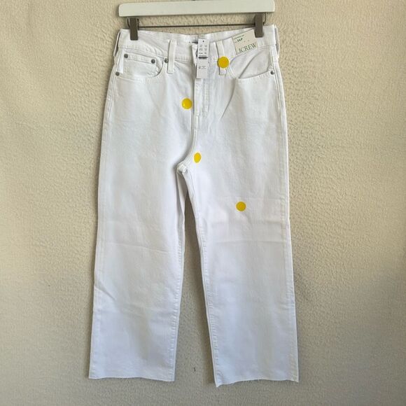 J‎ Crew Slim Wide Jeans Womens Size 26 Petite White - Picture 4 of 14
